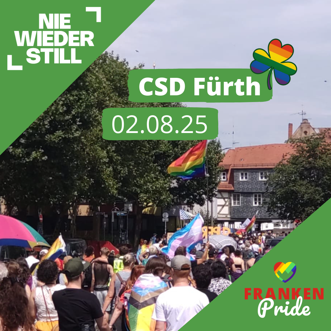 CSD Demo in Fürth - Nie wieder still!