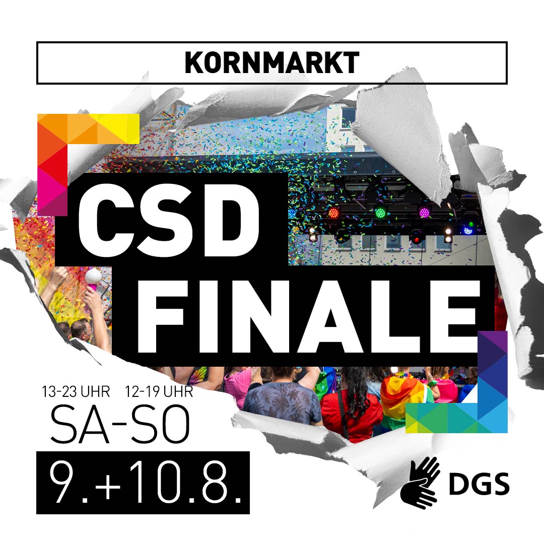 Ankündigung CSD Finale in Nürnberg; Sa+So 9. + 10.8.25
